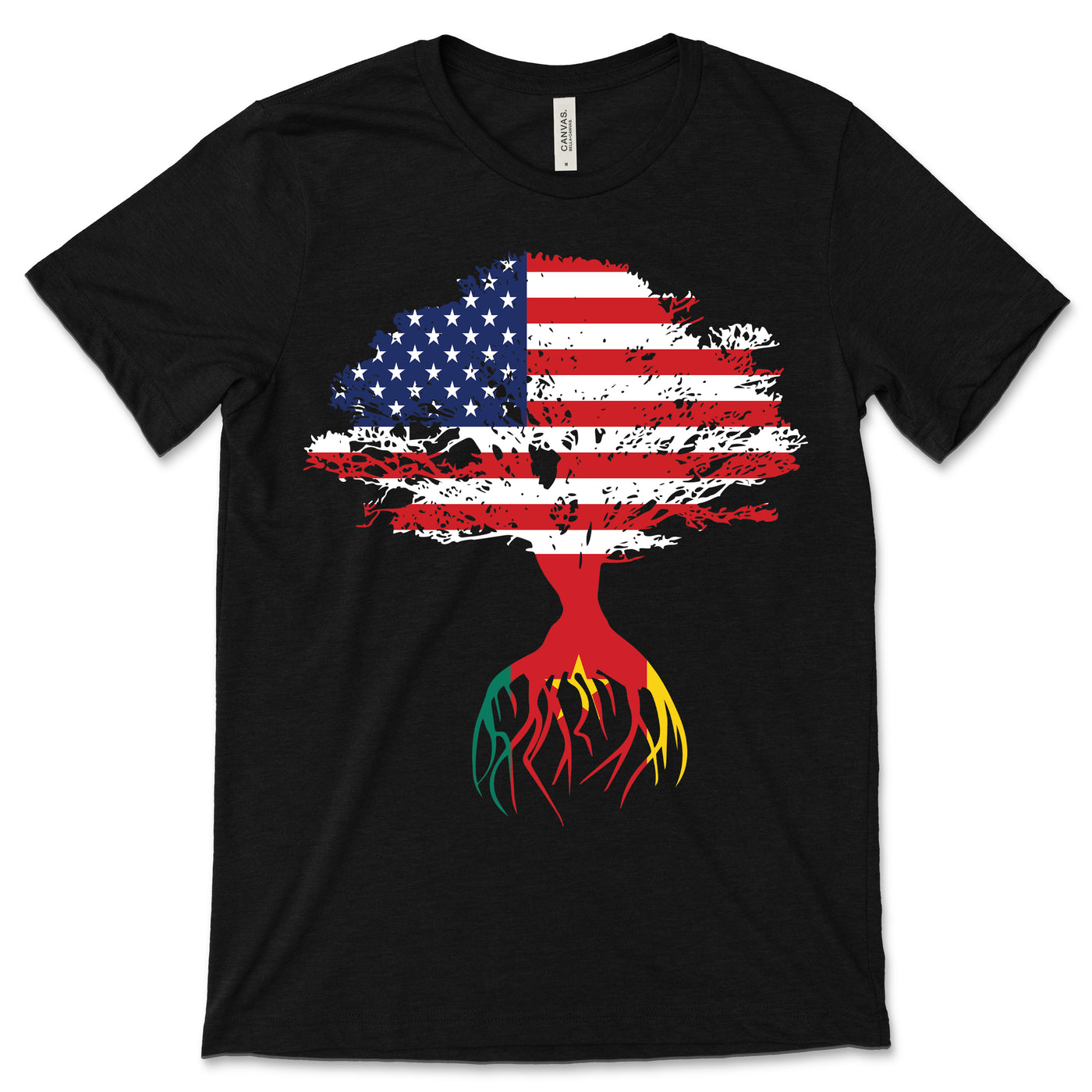 American Flag Cameroonian Roots Cameroon Flag T-Shirt, Cameroonians, Cameroonian Gifts, Cameroonian Present, Cameroonian Birthday