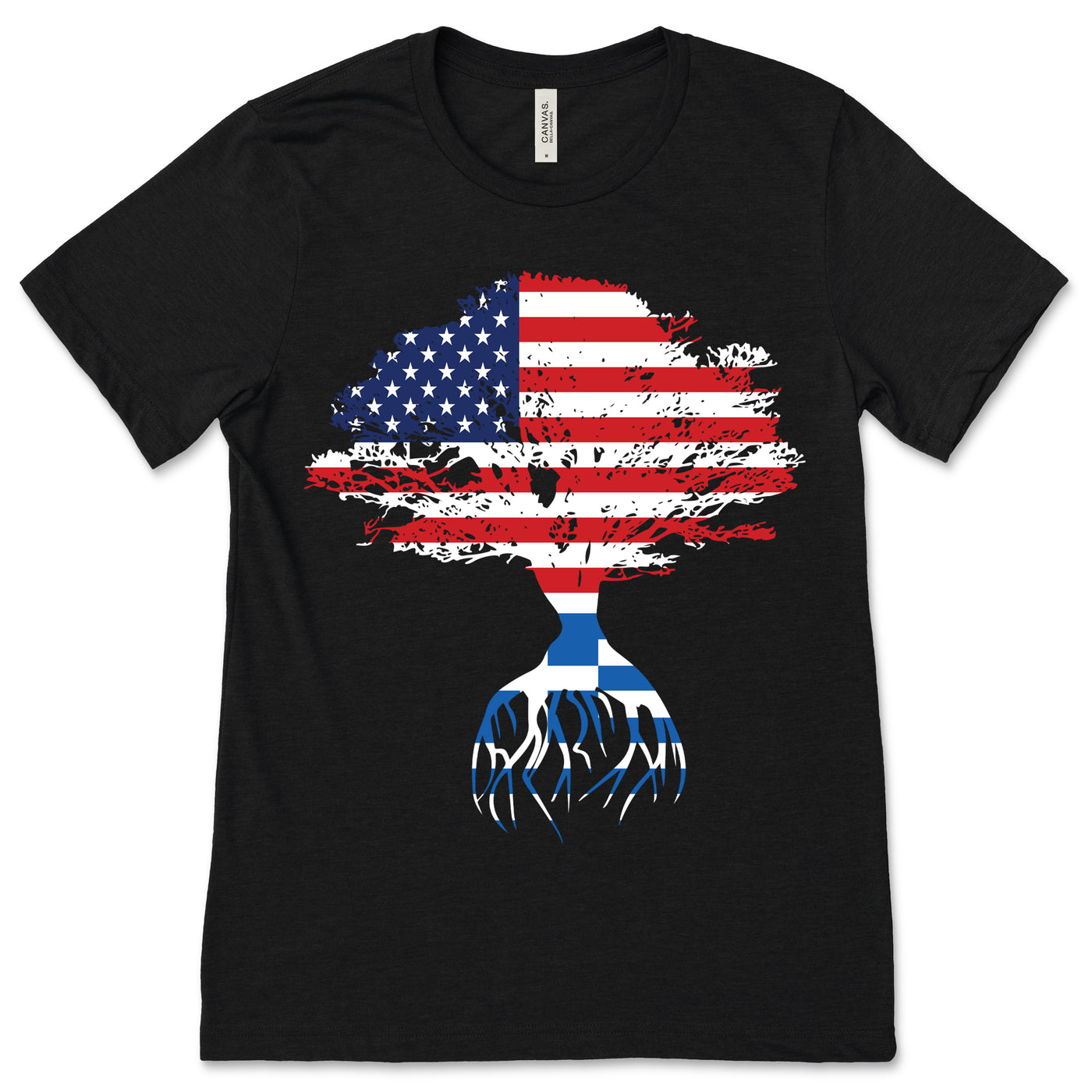 American Flag Greek Roots Greece Flag T-Shirt, Greeks, Greek Gifts, Greek Present, Greek Birthday