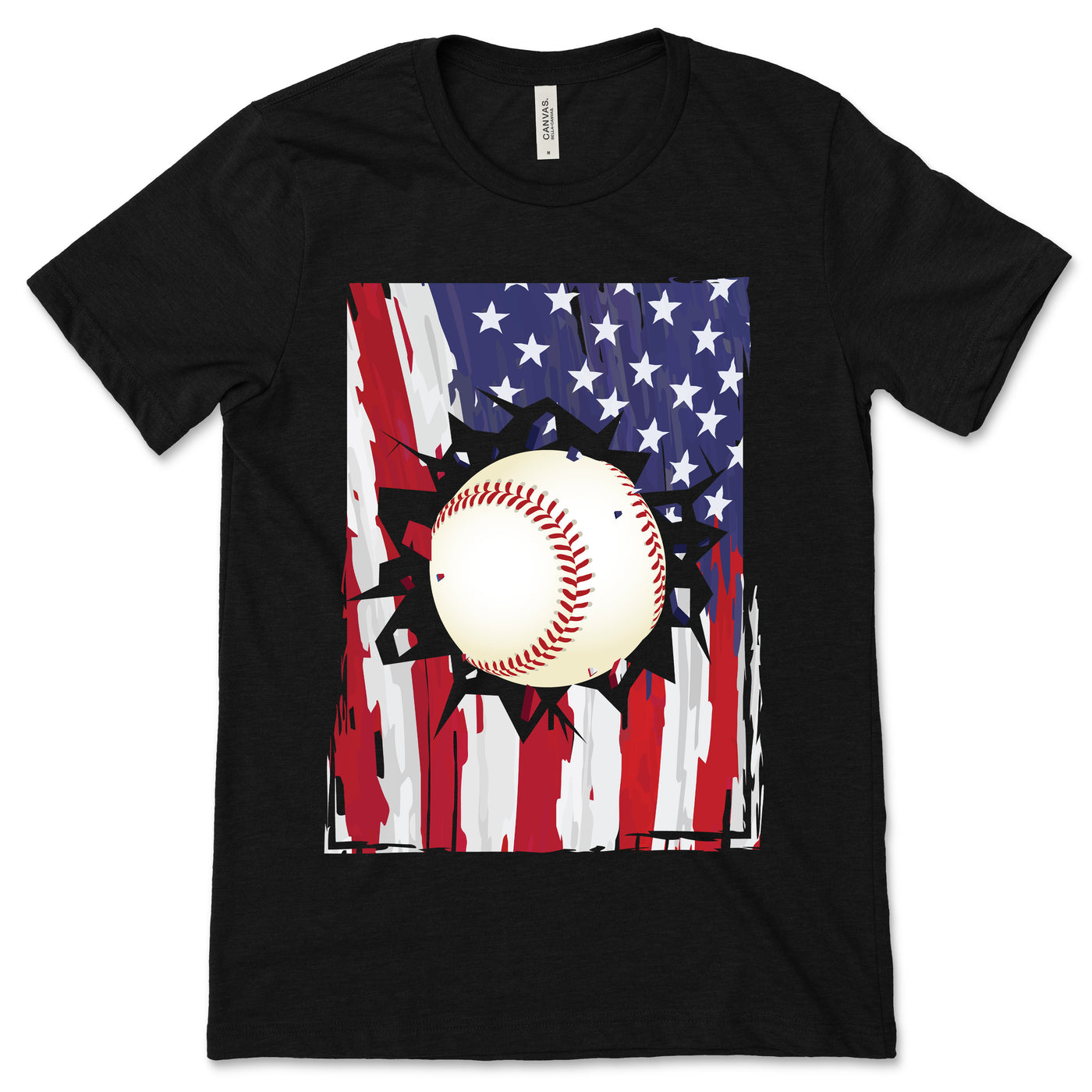 American Flag Baseball Patriotic USA T-Shirt, Gift For Game Fans Coach Players, 4th July Memorial Day Birthday Present, Mom Dad Kids Shirt,