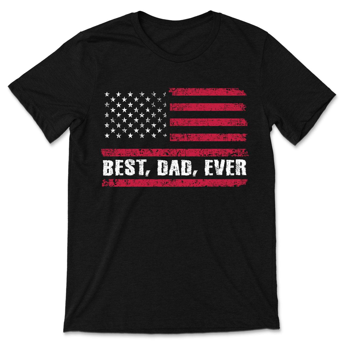 Best Dad Ever American Flag T-Shirt, Father's Day Gift, Cool Vintage Papa Daddy Present, USA US Patriotic 4th of July, New Dads Birthday