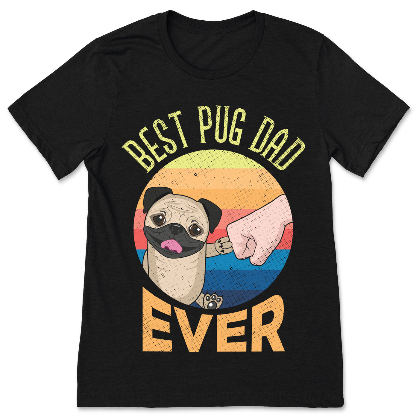 Best Pug Dad Ever Vintage retro Father's Day Gift T-Shirt, pugs Pet Owner Dads Shirts, Dogs Lover