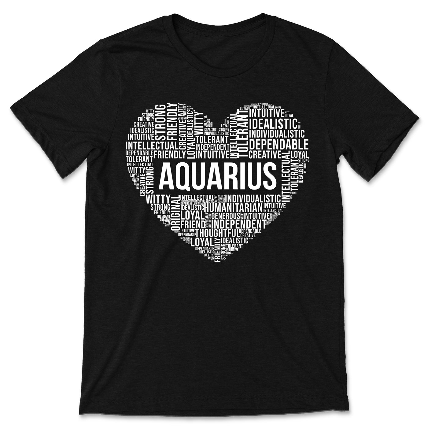 Aquarius Traits Horoscope Zodiac Astrological Sign Heart Love T-Shirt, Born January 20 - February 18 Gifts