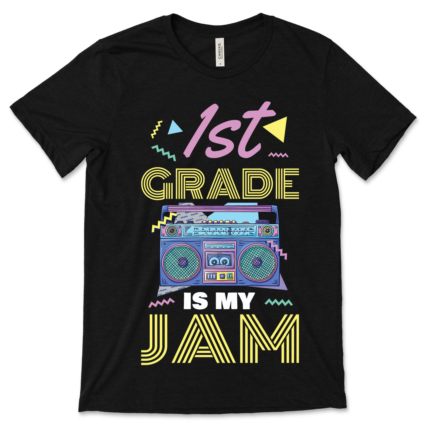 1st Grade Is My Jam One 1 Vintage 80s Boombox Teacher Student T-Shirt, Back To School First Grade First Day, 100 Days Of School, Field Day