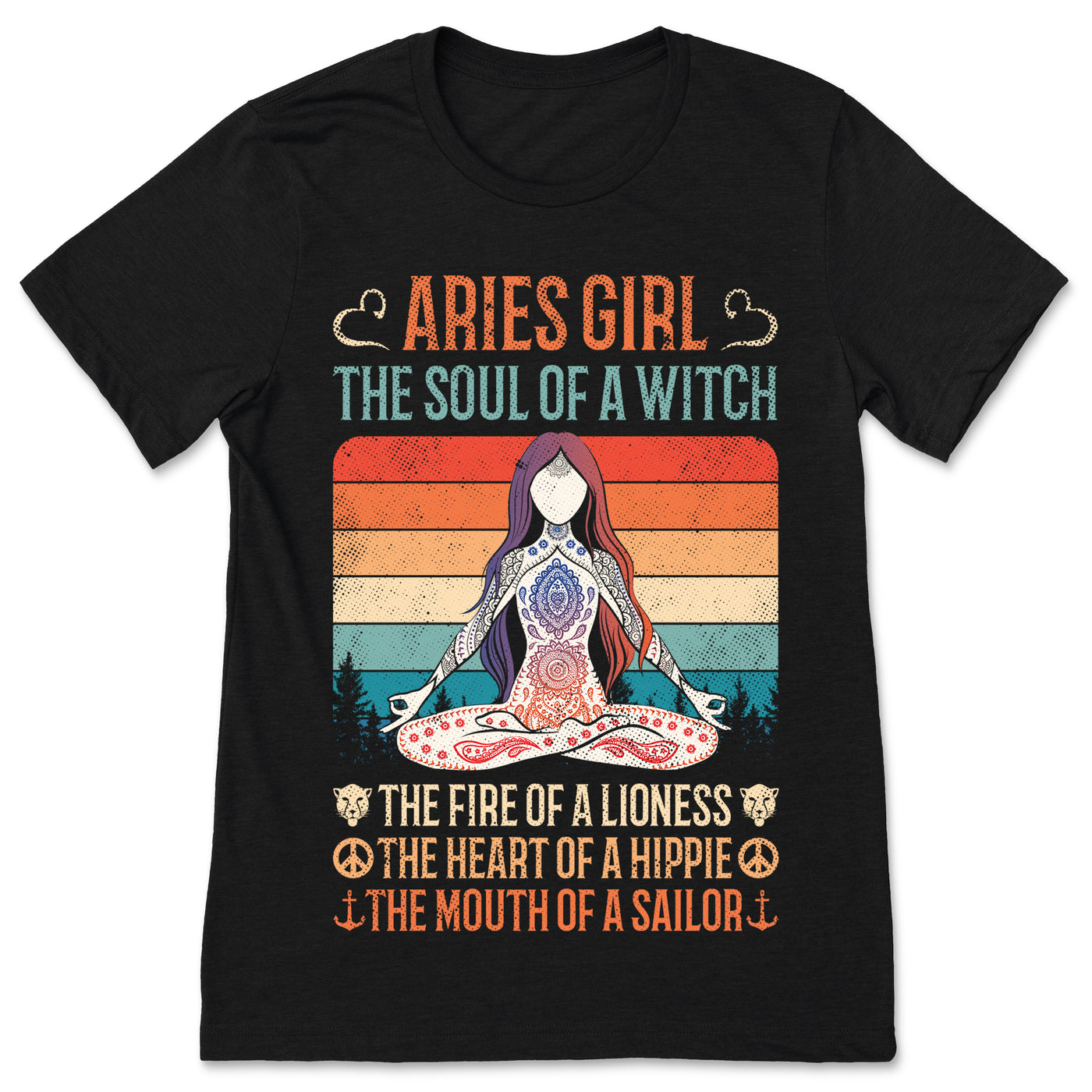 Aries Girl Horoscope Zodiac Facts Traits Astrological Sign T-Shirt, Born March 21 - April 19 Design