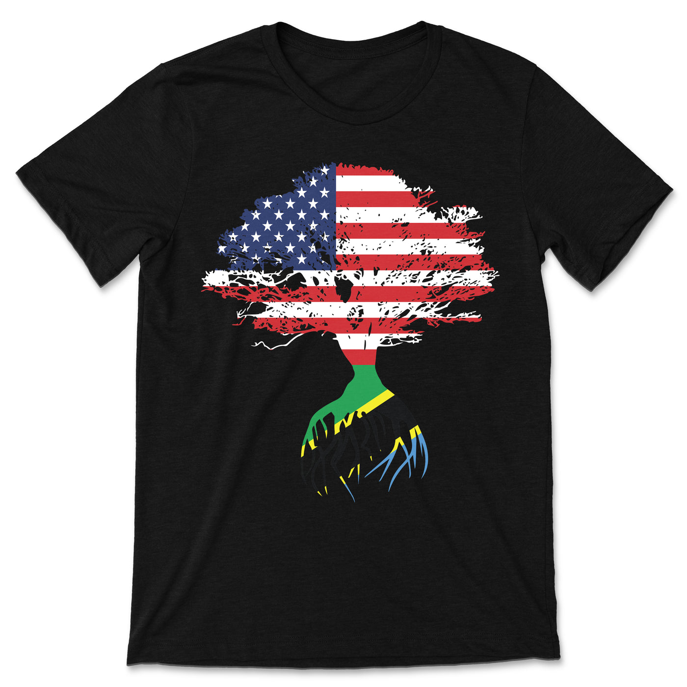 American Flag Tanzanian Roots Tanzania Flag T-Shirt, Tanzanians, Tanzanian Gifts, Tanzanian Present, Tanzanian