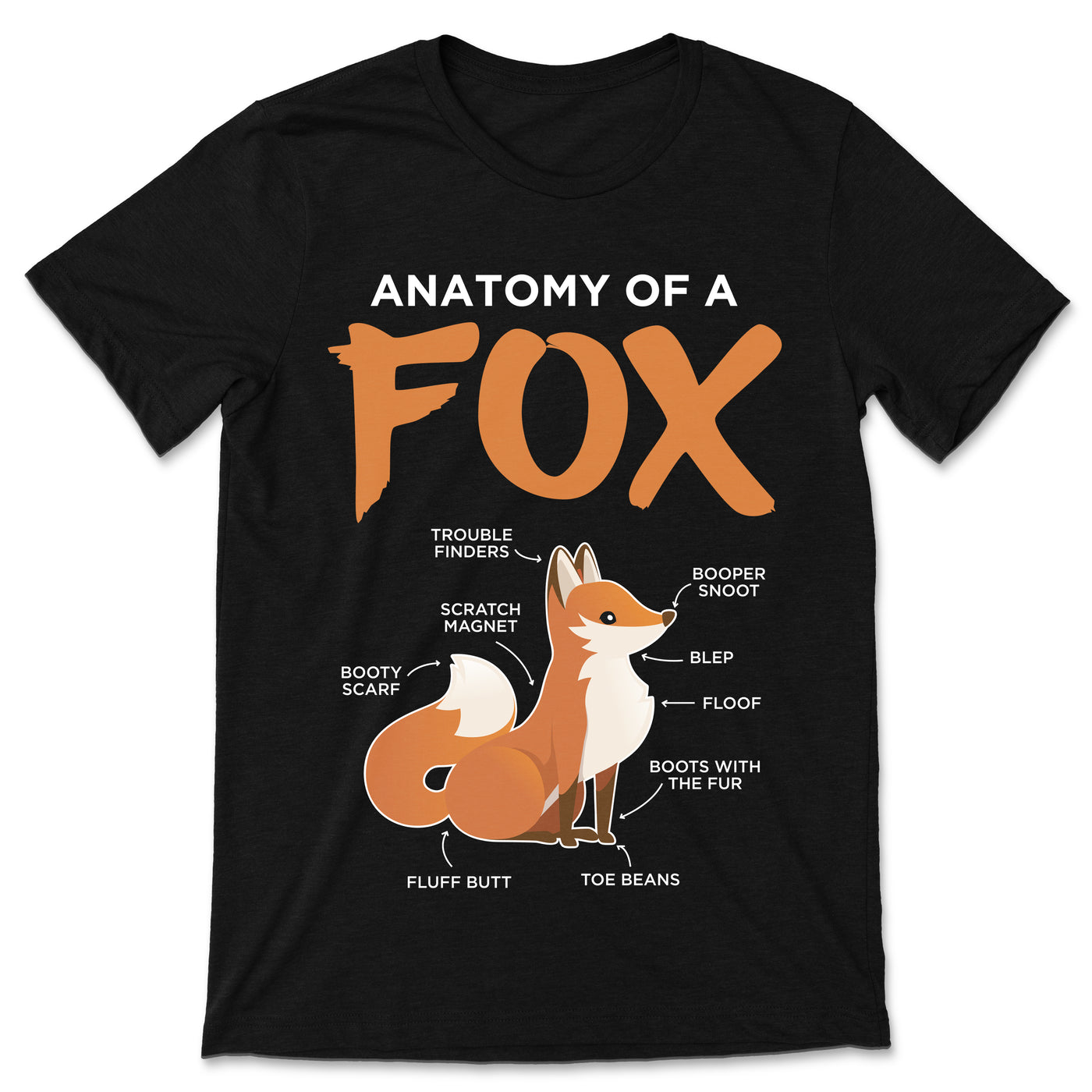 Anatomy Of A Fox Funny T-Shirt, Red Foxes Lovers, Adorable Cute Animals Educational TShirt, Birthday Christmas Gift