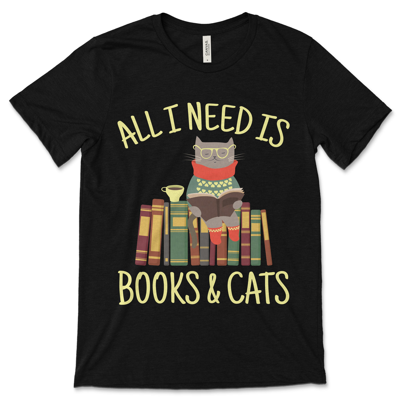 All I Need Is Books And Cats Gift T-Shirt, Reading Lover, Cute Cat Book Reader Nerd, Teacher Appreciation, Birthday Present, Mother's Day,