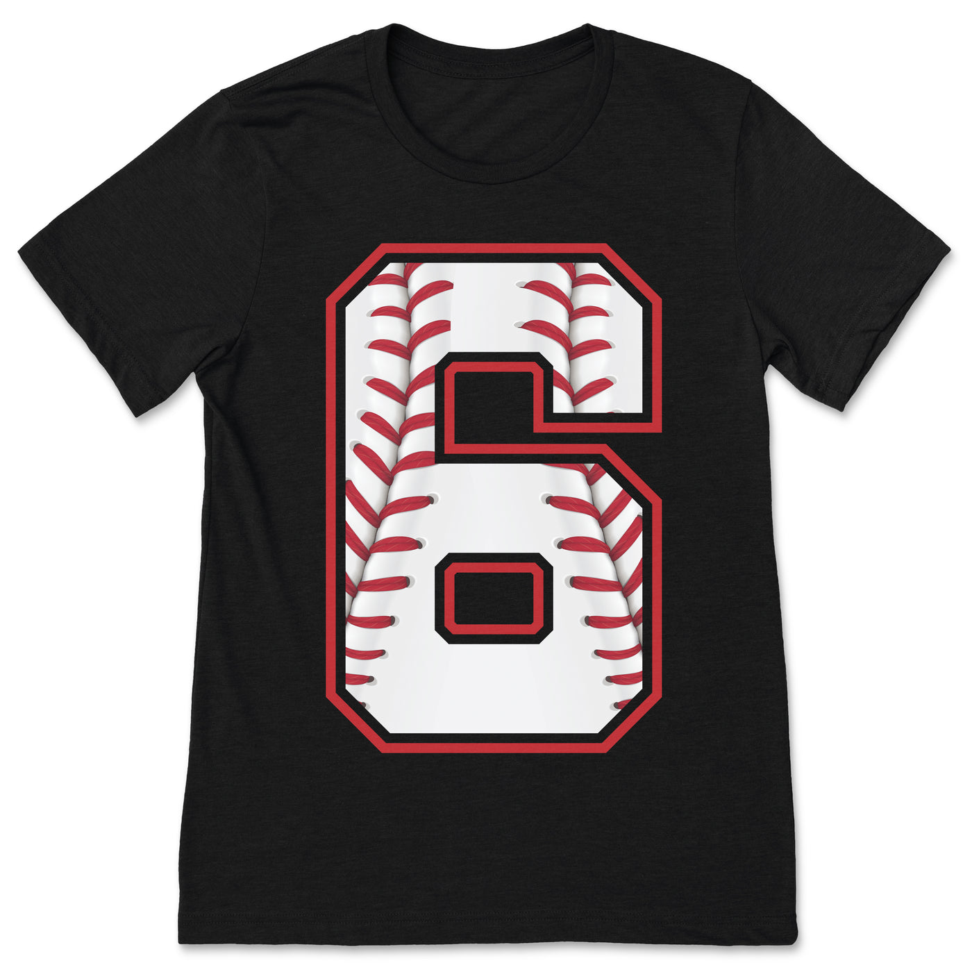 Baseball Player 6 Years Old Birthday Party T-Shirt, Gift For Game Sports Fans 6th Six Present Son Boys Girls Kids