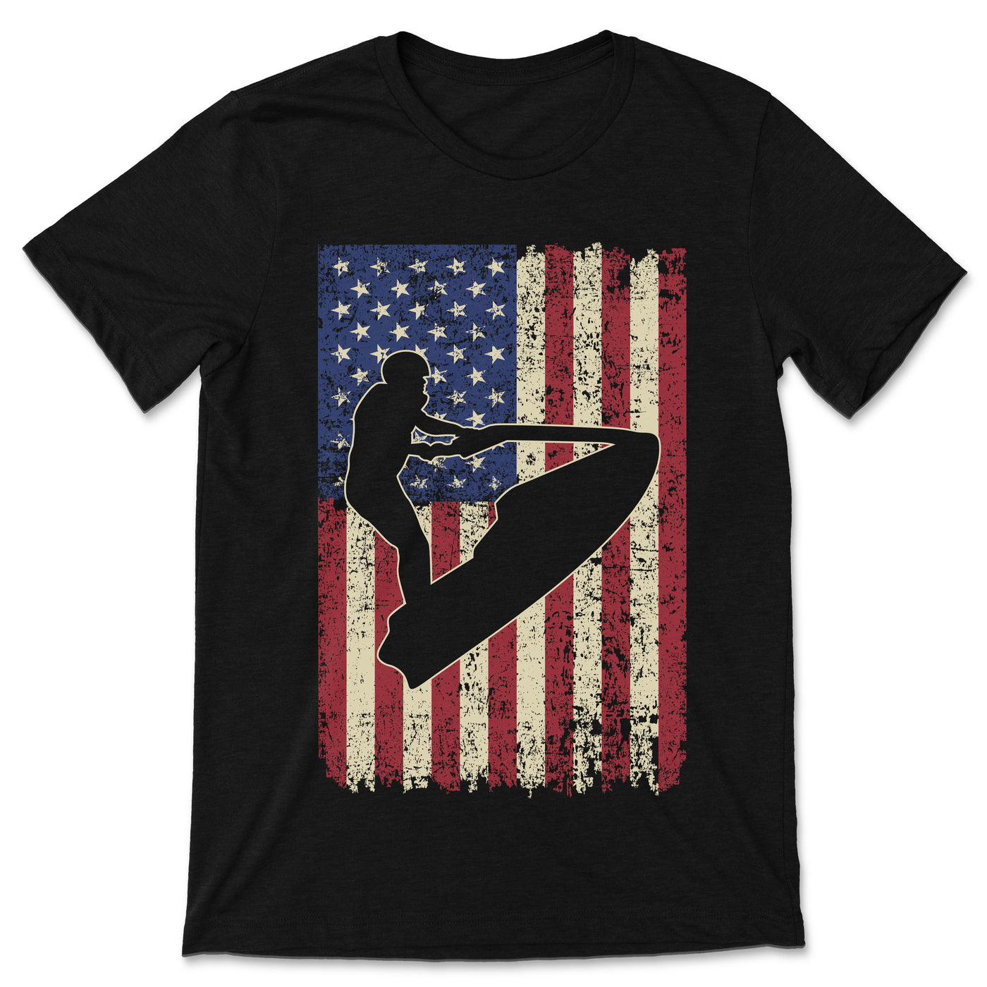 American Flag USA Vintage US Pride Patriotic Jet Ski Rider Gift T-Shirt, Jet Skis Rides Water Jet Skiing, Birthday Present, Dad Father's Day