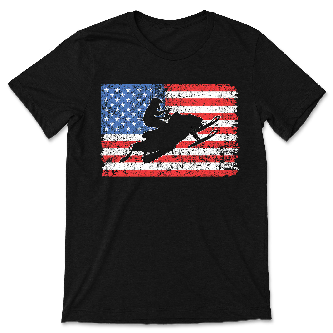 American Flag Snowmobile Snowmobiling Riding Lovers Rider Gift T-Shirt, Snow Mobile Braaap Ride Riders