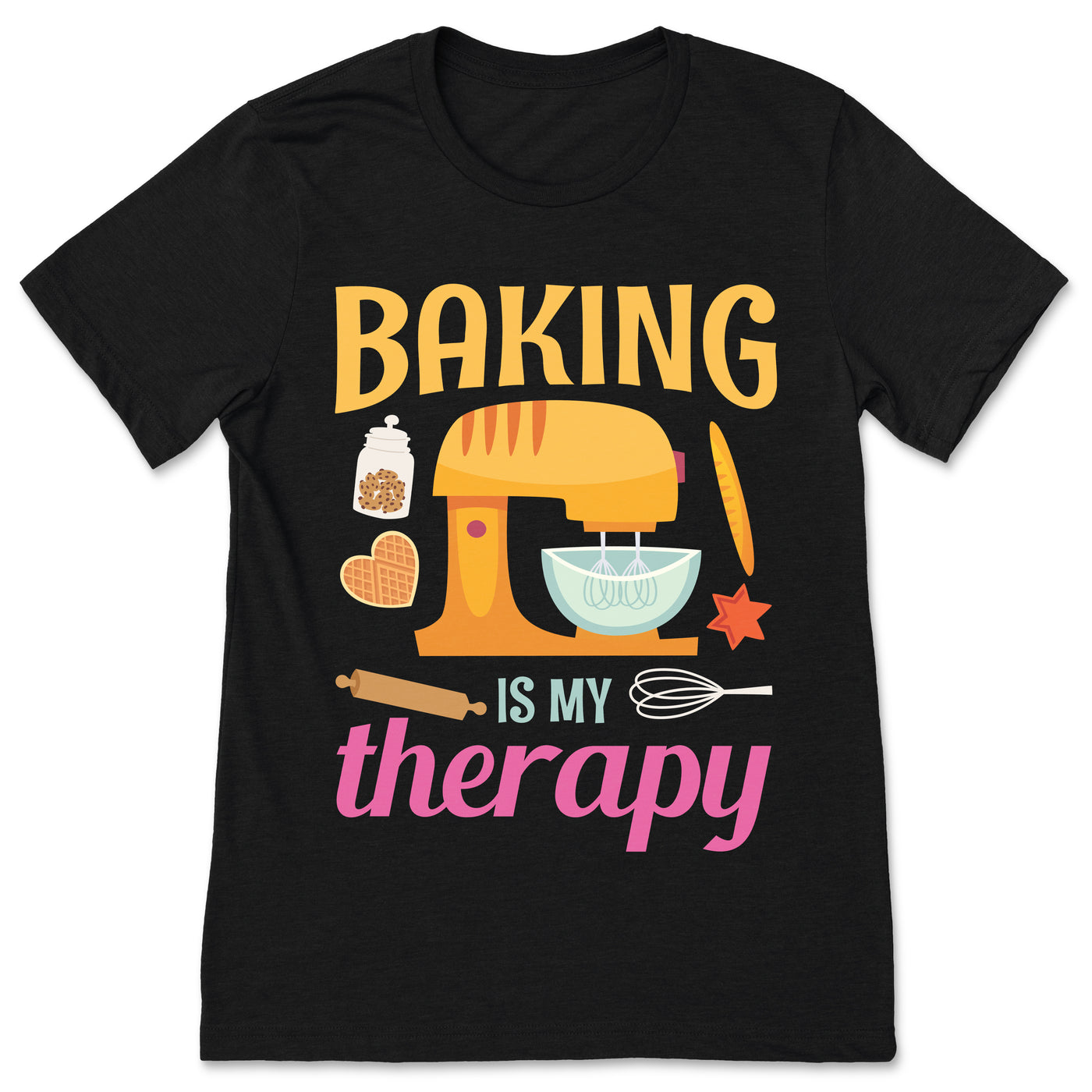 Baker Therapy Baking Lover Bakers Gift Funny T-shirt, Enjoy Cooking, Kitchen, Cookies Oven, Chef Shows, Making Cakes, Muffins Cupcakes Pies