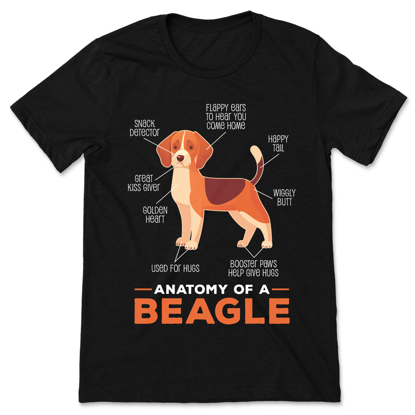 Anatomy Of A Beagle Dog Funny T-Shirt, Beagles Owner Gift, Cute Pet Puppy T Shirts, Awesome Birthday Christmas Costume,