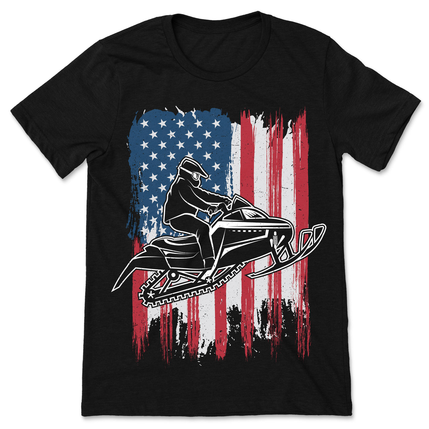 American Flag Snowmobile Snowmobiling Riding Lovers Rider Gift T-Shirt, Snow Mobile Braaap Ride Riders