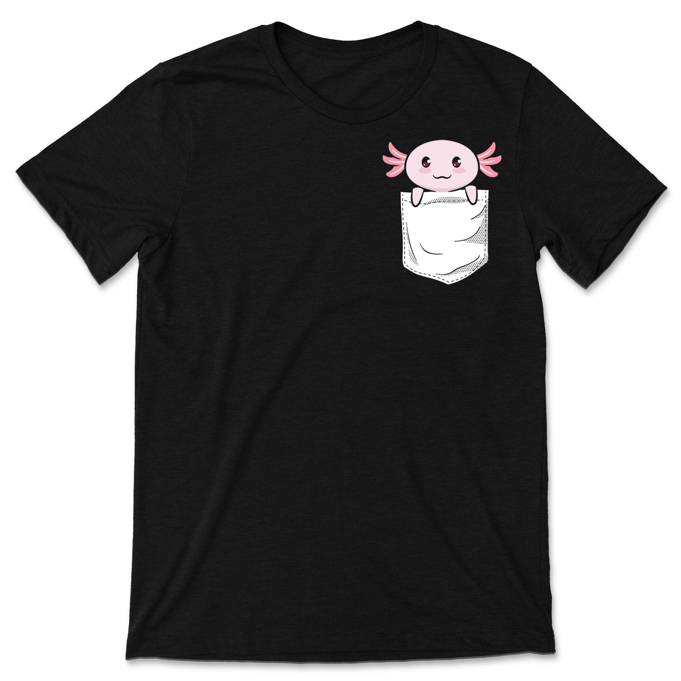 Axolotl Pocket Funny Cute Axolotls Amphibian Lover Gift Girls Teens Boys T-Shirt, Neotenic Ambystoma Mexicanum Mexican Salamander Present,