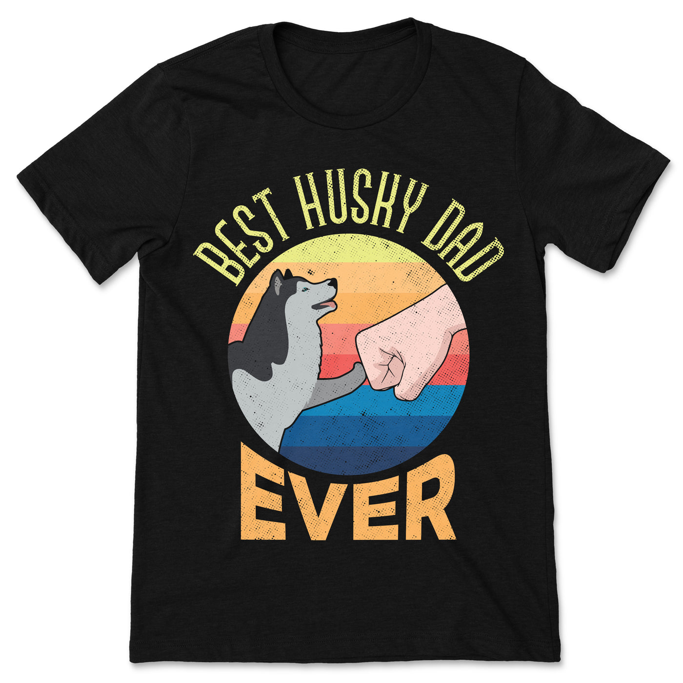 Best Husky Dad Ever Vintage retro Father's Day Gift T-Shirt, Huskies Pet Owner Dads Shirts, Dogs Lover