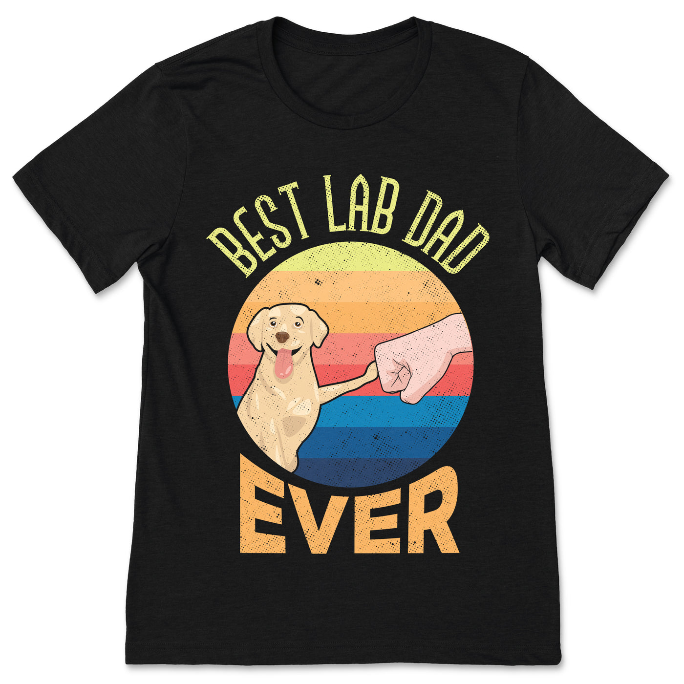 Best Lab Labrador Retriever Dad Ever Vintage retro Father's Day Gift T-Shirt, Pet Owner Dads Shirts, Dogs Lover