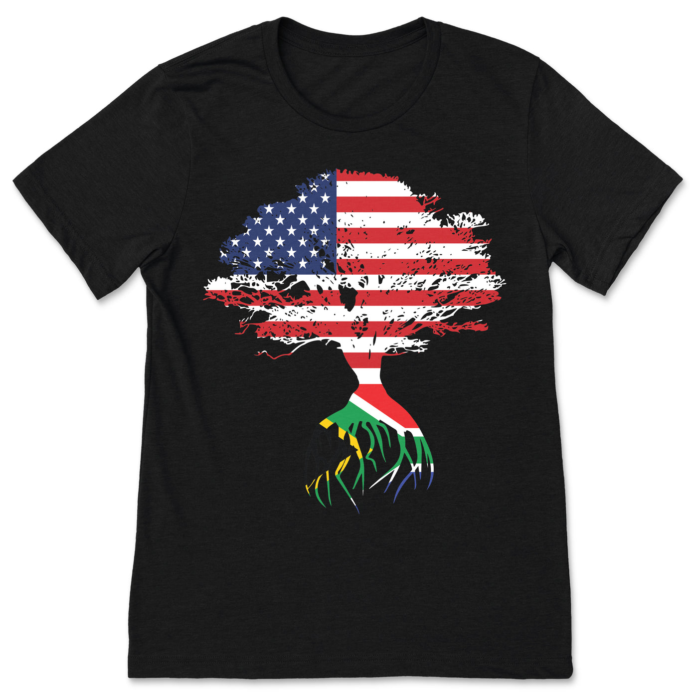 American Flag South African Roots South Africa Flag T-Shirt, South Africans, South African Gifts, South African