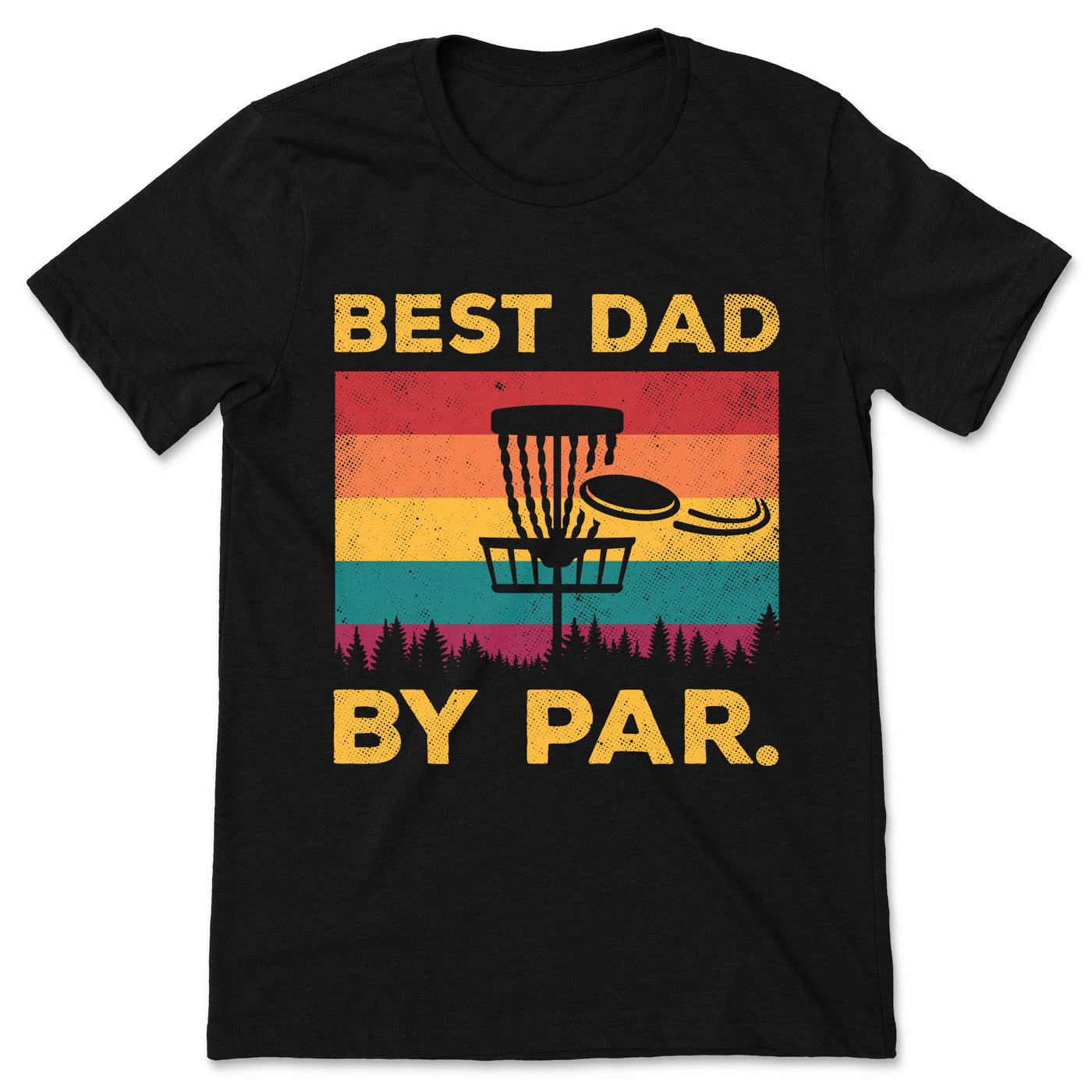 Best Dad By Par Disc Golf Disc Golfing Lover Players Gift Vintage Retro Father's Day T-Shirt, Frisbee Flying Throwing, Players Throw A Disc