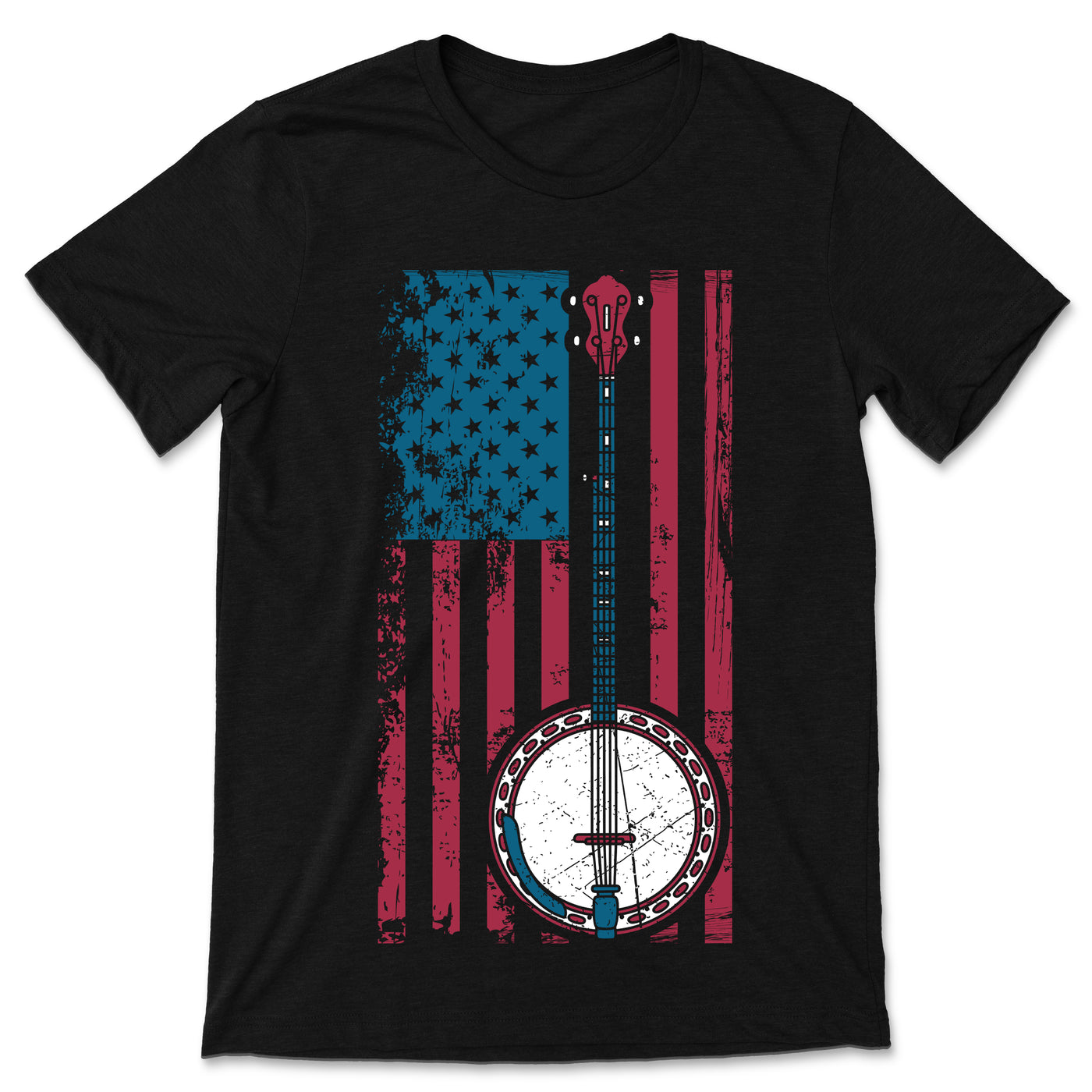 Banjo American Vintage Flag Patriotic Bluegrass Fans Music Instrument Banjo Player Gift T-Shirt, Musician Shirts, Festivals My Grass Is Blue