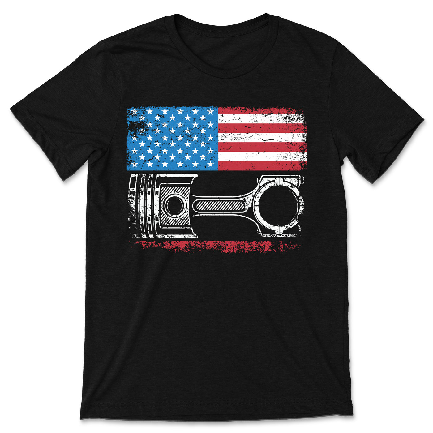 American Flag Patriotic Cars T-Shirt, Car Mechanic, Collector Owner Driver Gifts, Garage Enthusiast, Classic Muscle Lover, Auto Racing Racer
