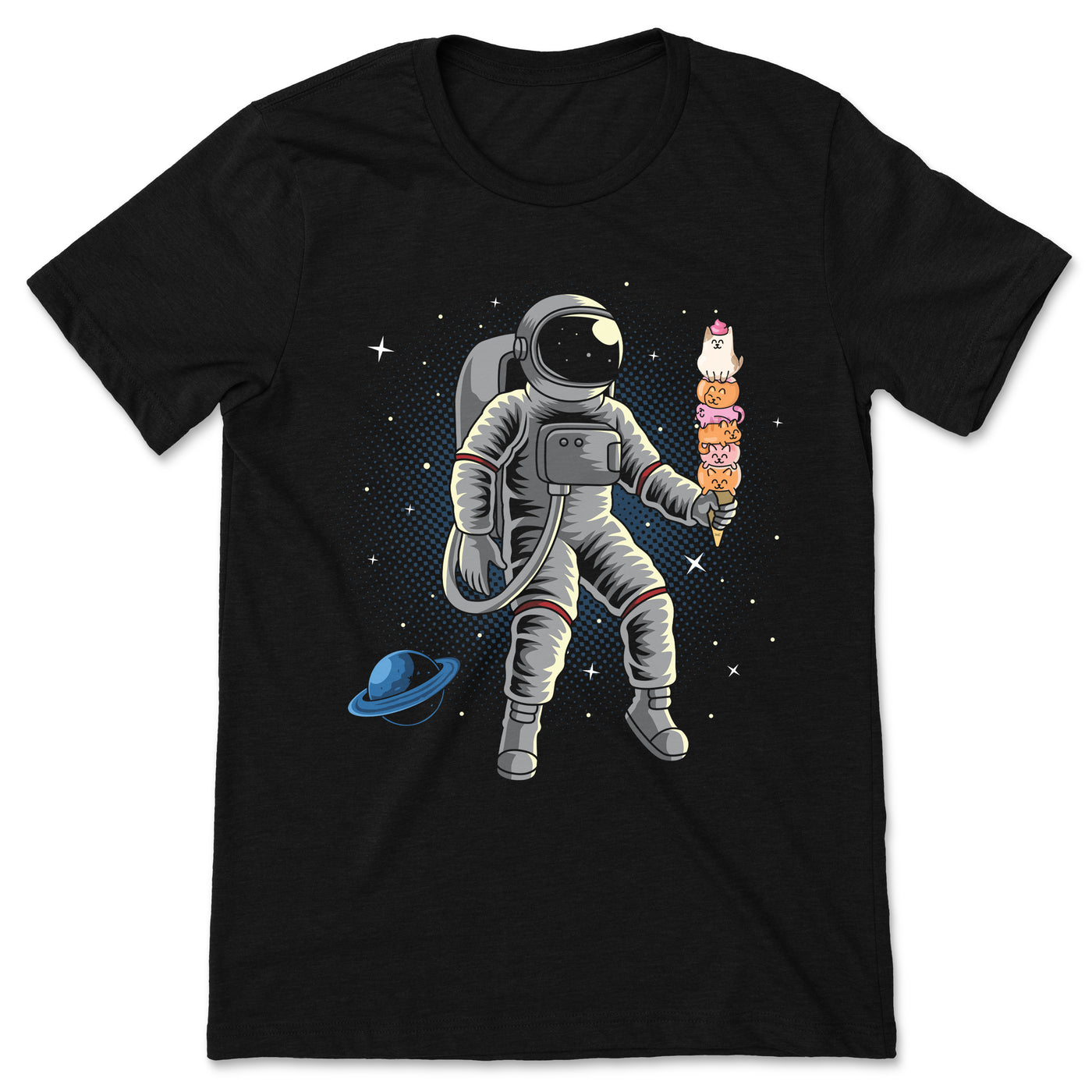 Astronaut Spaceman Ice Cream Cats Planets Funny Space Dwarf Solar System Astronomy T-Shirt, Geeks Gifts Lovers Birthday Party Present Moon