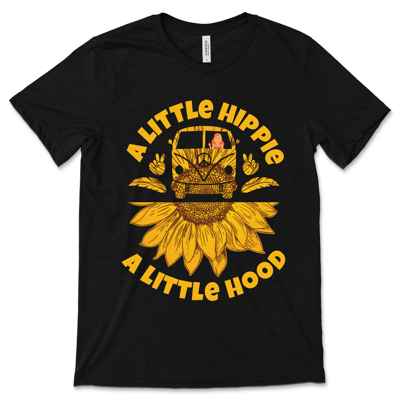 A Little Hippie A Little Hood Sunflower Peace Shirt, Vintage Retro Costume Hippy Soul Gift, Music Festival, Tank Crop Top, Birthday Present,