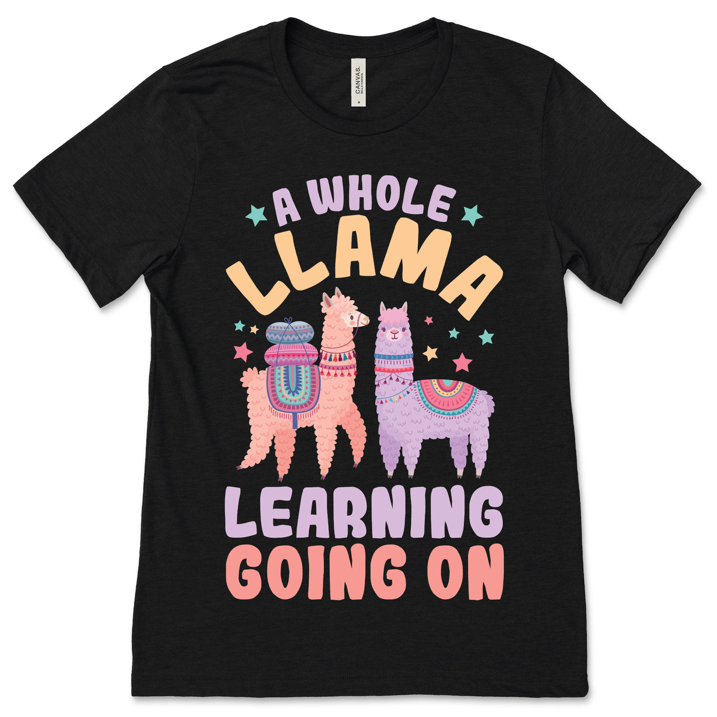 A Whole Llama Learning Going On T-Shirt, Llamas Alpaca Lovers Gifts, 100 Days, Back To School, Teachers Students, Kindergarten Any Grade Tee