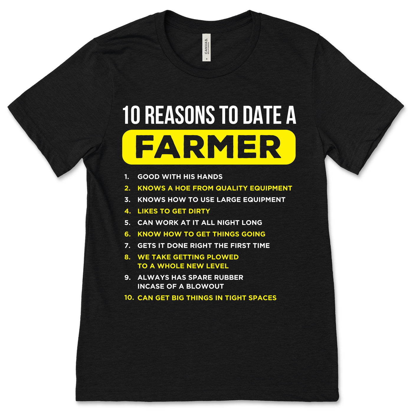 10 Reasons To Date A Farmer Gift T-Shirt, Funny Farming, Farm Life Costume T Shirts, Farmers Birthday Present, Cattle Rancher, Agricultural,