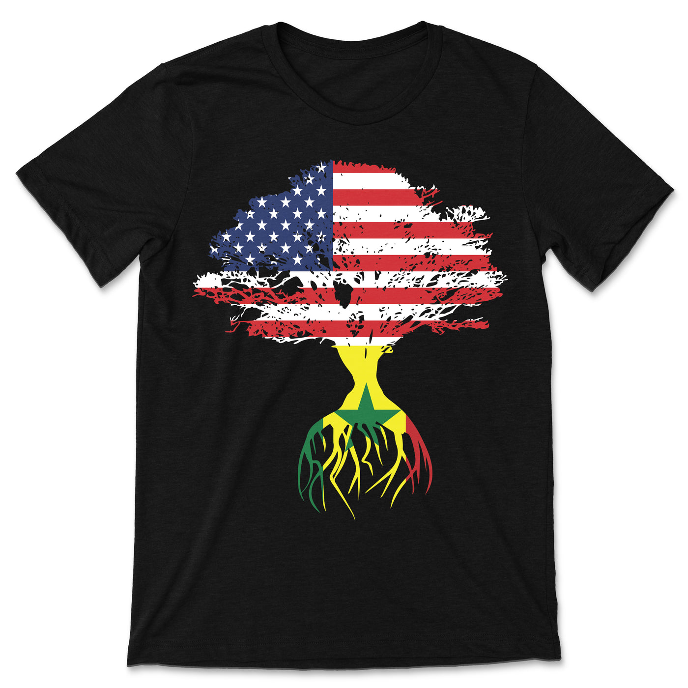 American Flag Senegalese Roots Senegal Flag T-Shirt, Senegaleses, Senegalese Gifts, Senegalese