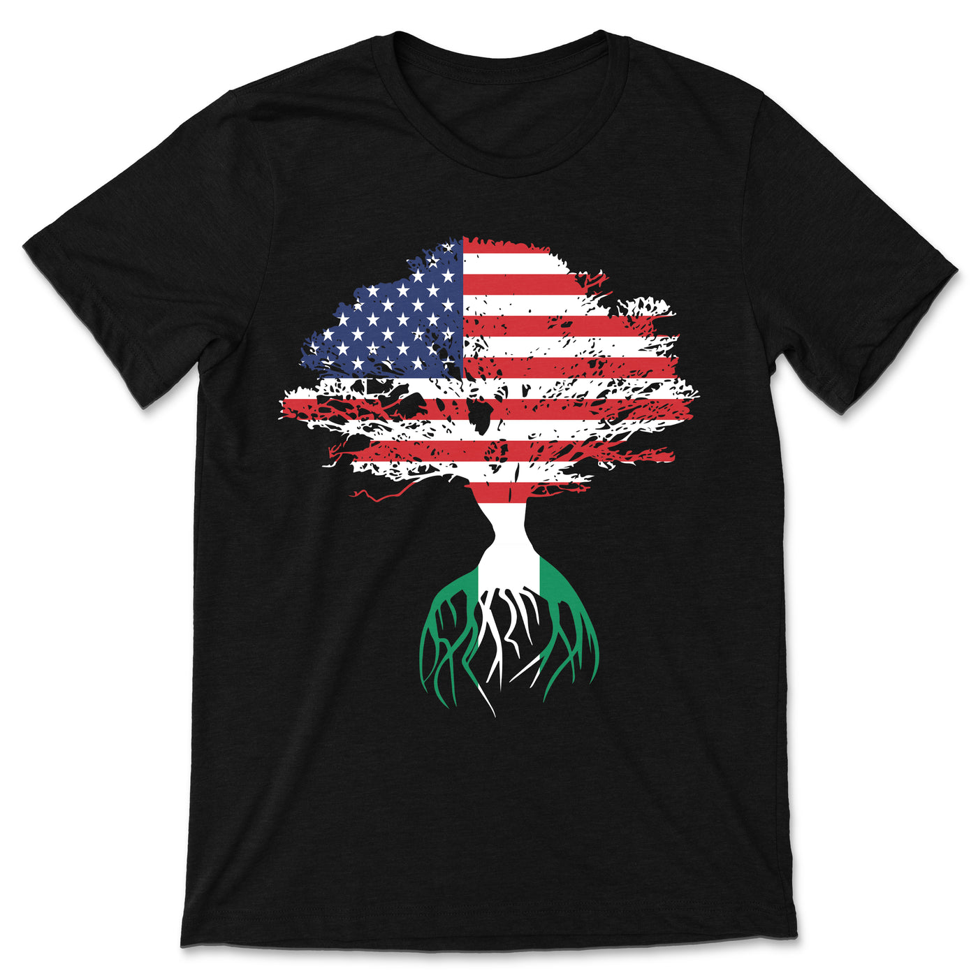 American Flag Nigerian Roots Nigeria Flag T-Shirt, Nigerians, Nigerian Gifts, Nigerian Present, Nigerian Birthday