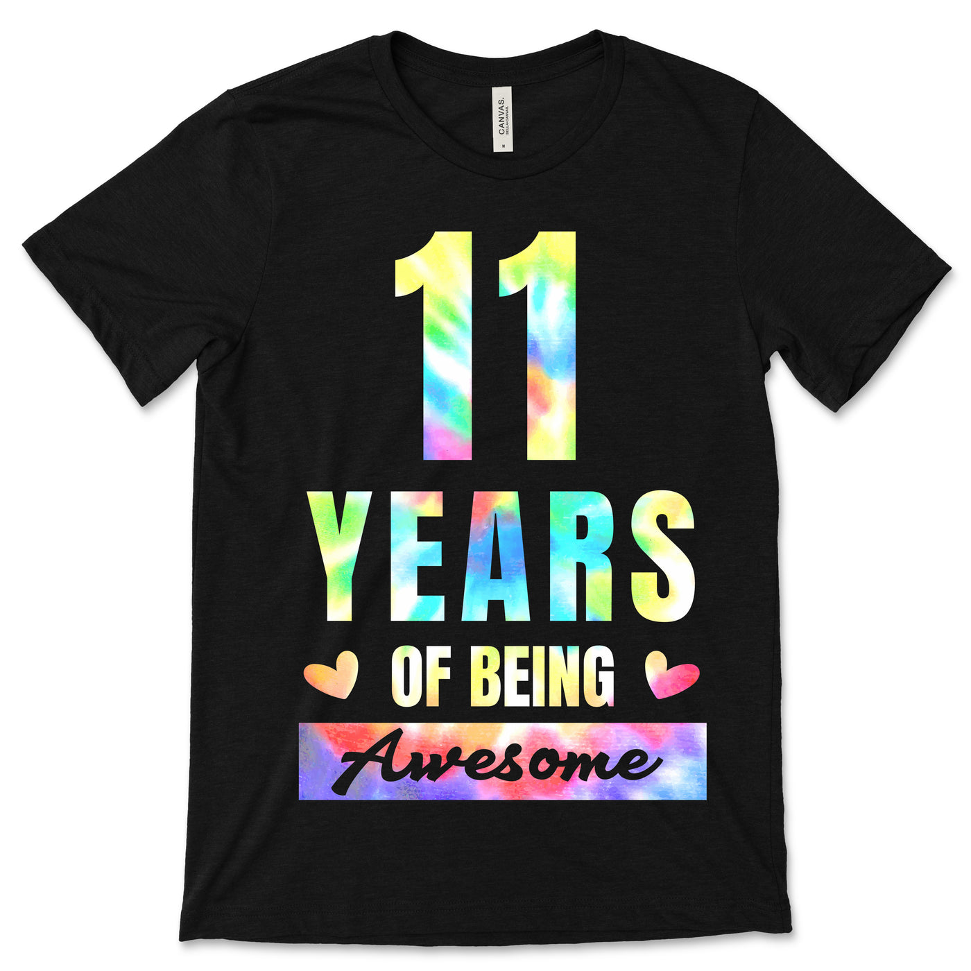 11 Years Of Being Awesome Tie-Dye Eleven Yrs T-Shirt, It's My 11th Years Old Birthday Gift Tie Dye, Present Kids Daughter Son Boys Girls