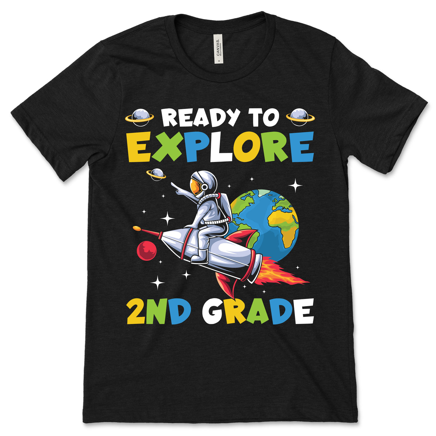 2nd Grade Planets Space Dwarf Solar System Astronomy Space Geeks Astronauts Spaceman Graduation Class School Gifts T-Shirt, First Girls Boys