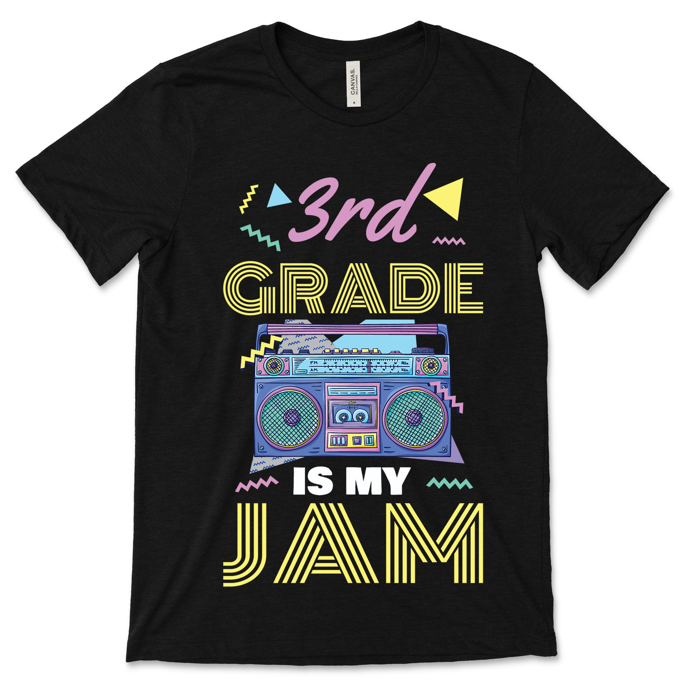 3rd Grade Is My Jam Three Vintage 80s Boombox Teacher Student T-Shirt, Back To School Third Grade First Day, 100 Days Of School, Field Day