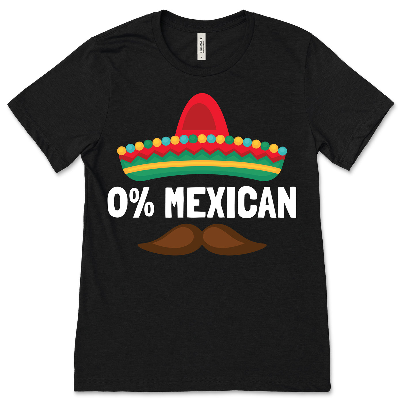 0% Mexican Me Vale Mexico Hat Sombrero Cinco De Mayo Men Women Viva Funny T-Shirt, Party Festival Costume Gift Latina Birthday Present Shirt